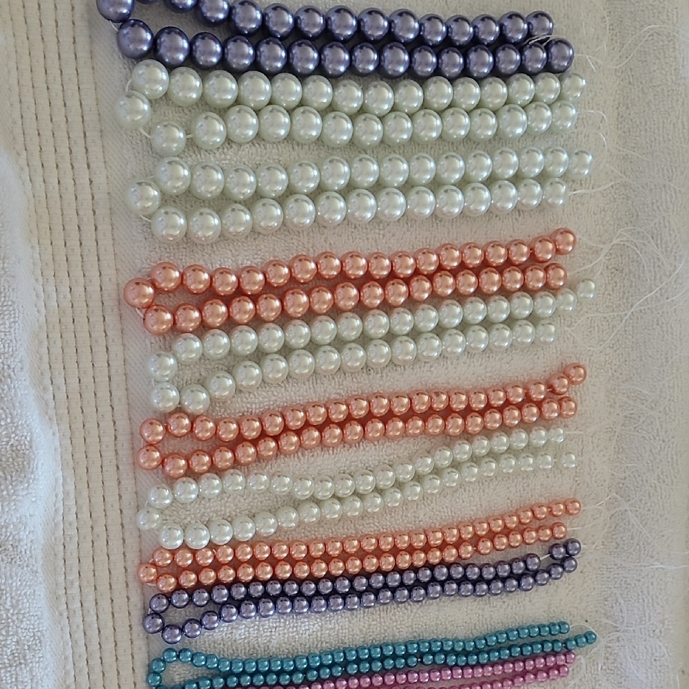 JTV Man Made Pearlized Glass Round Bead Strands